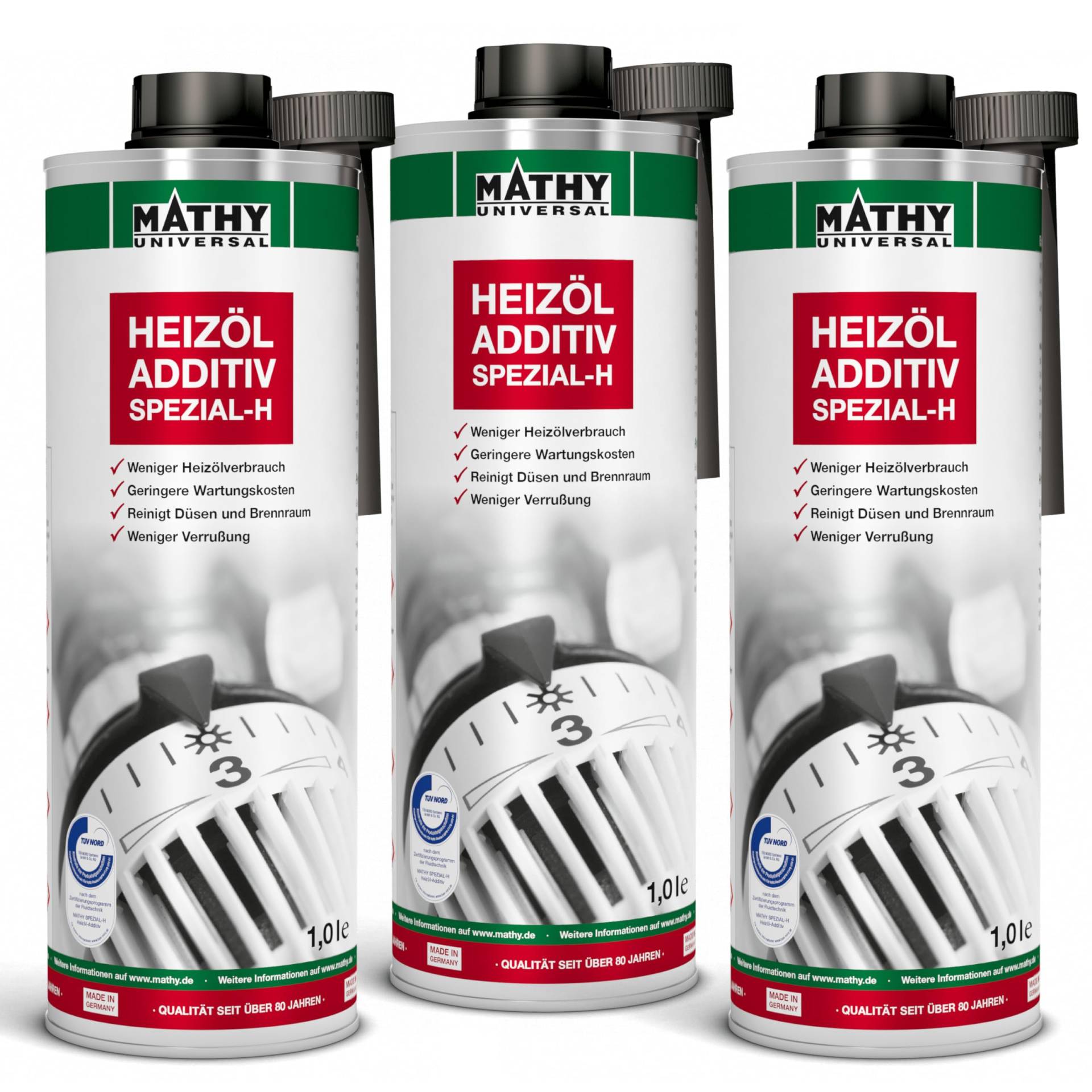 MATHY Spezial-H Heizöl-Additiv (3 x 1,0 l) - Zusatz Ölheizung - Schutz des Heizölsystems - Heizung Reiniger - Pflege Ölheizung MATHY Spezial-H Heizöl-Additiv (3 x 1,0 l) - Zusatz Ölheizung - Schutz des Heizölsystems - Heizung Reiniger - Pflege Ölheizung von MATHY