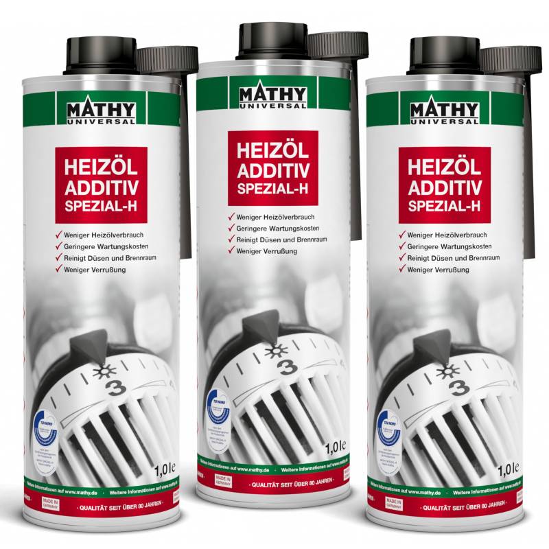 MATHY Spezial-H Heizöl-Additiv (3 x 1,0 l) - Zusatz Ölheizung - Schutz des Heizölsystems - Heizung Reiniger - Pflege Ölheizung von MATHY