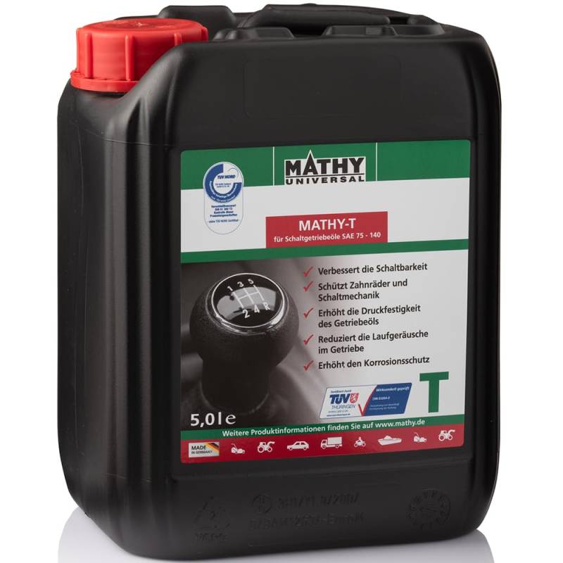 MATHY-T Schaltgetriebeöl-Additiv, 5.0 l - zertifizierter Verschleißschutz für Schaltgetriebe & Hinterachsen - Getriebeöl-Additiv - Öl-Zusatz von MATHY