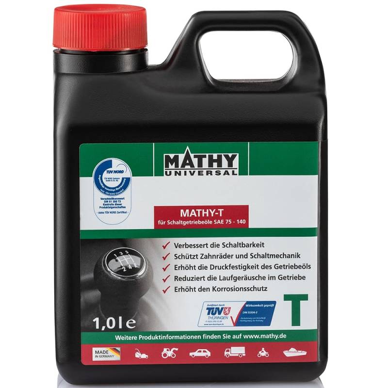 MATHY-T Schaltgetriebeöl-Additiv - zertifizierter Verschleißschutz für Schaltgetriebe & Hinterachsen - Getriebeöl-Additiv - Öl-Zusatz, 1.0 l von MATHY