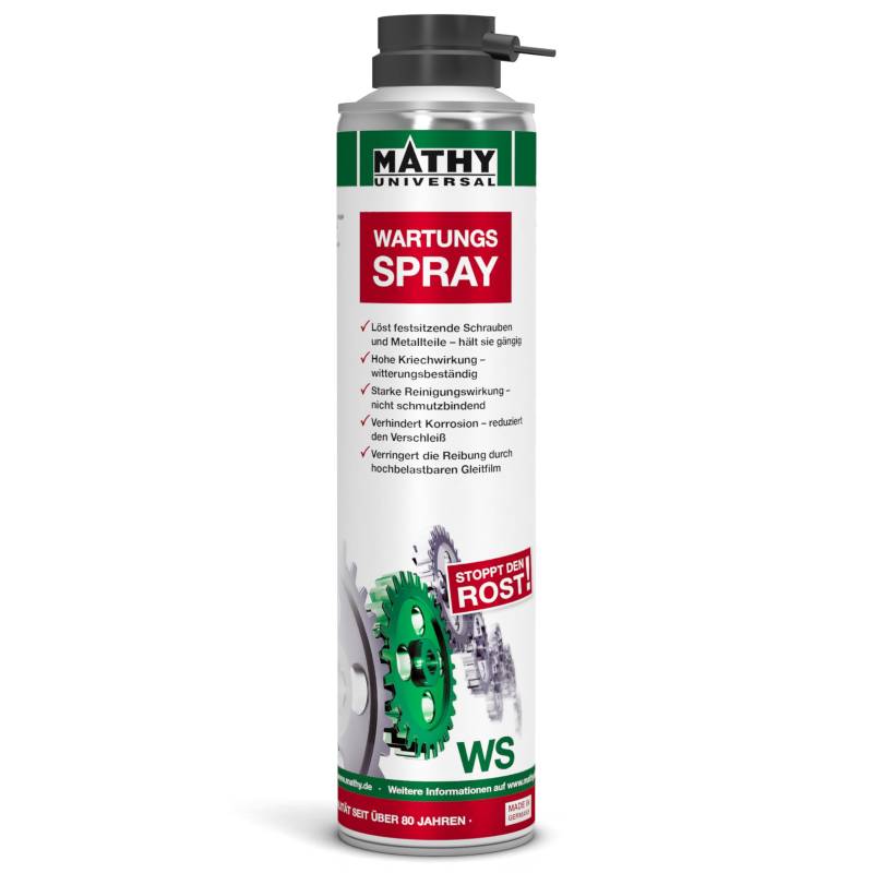 MATHY-WS Wartungsspray Rostlöser Rostentferner Multifunktionsöl Kriechöl 300ml von MATHY