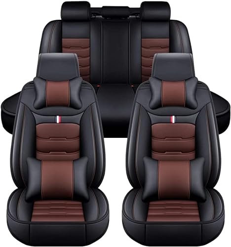 MAUWEY Auto Sitzbezüge Leder für Ford kuga PHEV 2021-2022,Pu Leder Vorne Und Hinten Wasserdicht Autositz Sitzauflagen Innenraum Tuning Zubehör,D/Blackcoffee-Luxury von MAUWEY