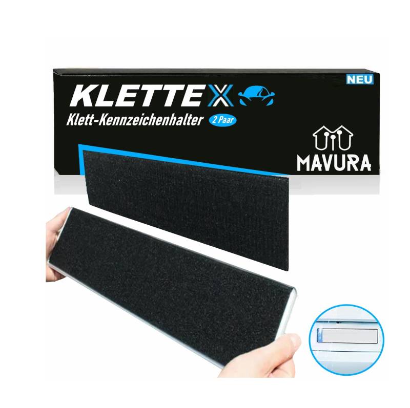 KLETTEX Klett Kennzeichenhalter Rahmenlos Auto Nummernschildhalter von MAVURA