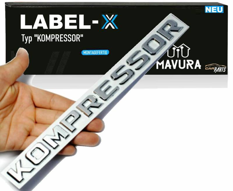 Label-X Typ Kompressor Chrom Schriftzug Emblem Logo Aufkleber von MAVURA