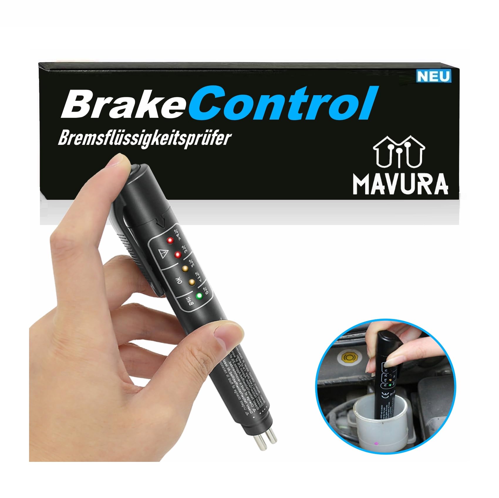 MAVURA BrakeControl Bremsflüssigkeitstester Bremsflüssigkeitsprüfer 5 LED MAVURA BrakeControl Bremsflüssigkeitstester Bremsflüssigkeitsprüfer 5 LED von MAVURA