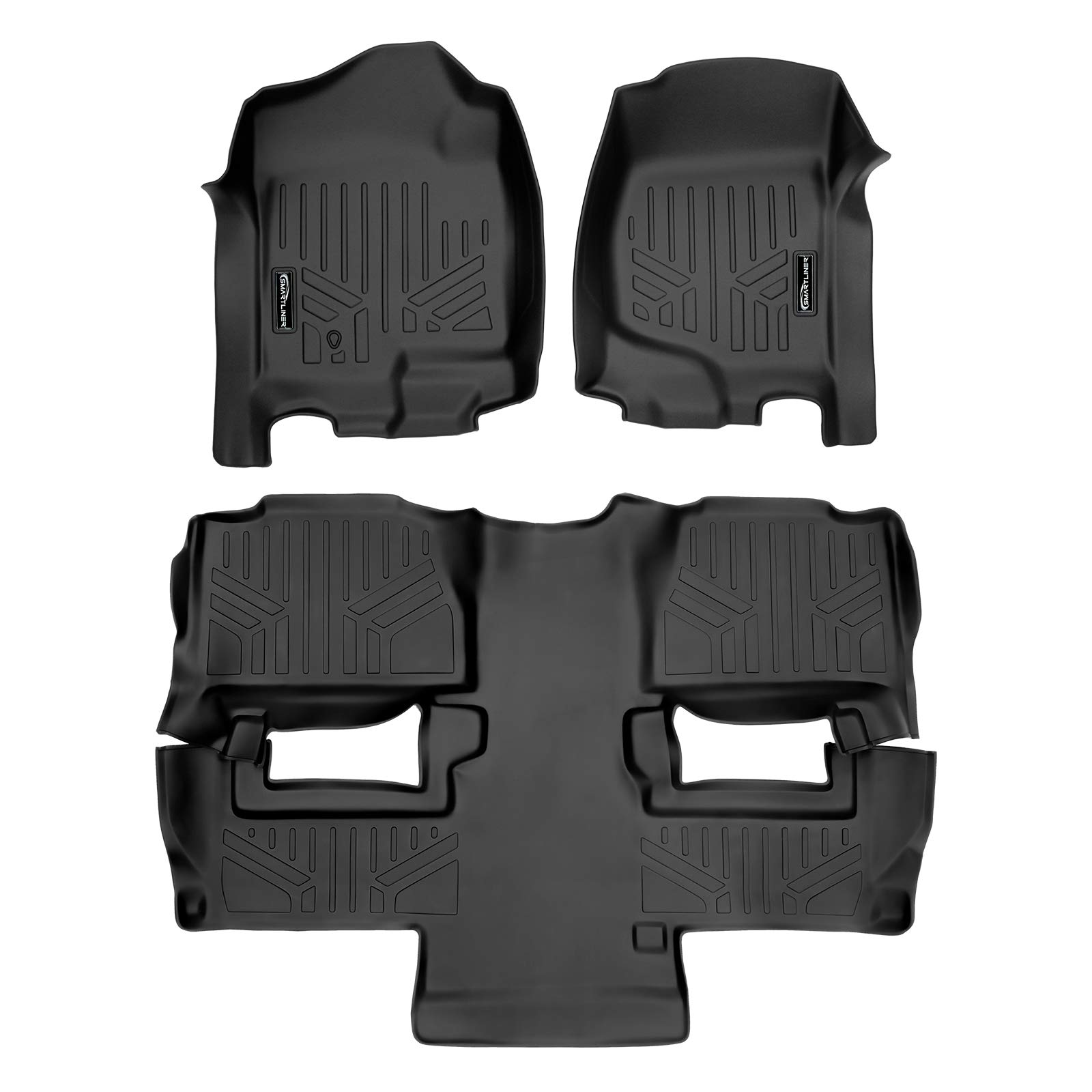 MAX LINER A0015/B0160 Fußmatten 2-reihig Set schwarz für 2009-2014 Tahoe / 2011-2014 Yukon (mit 2. Reihe Schalensitzen) von MAX LINER