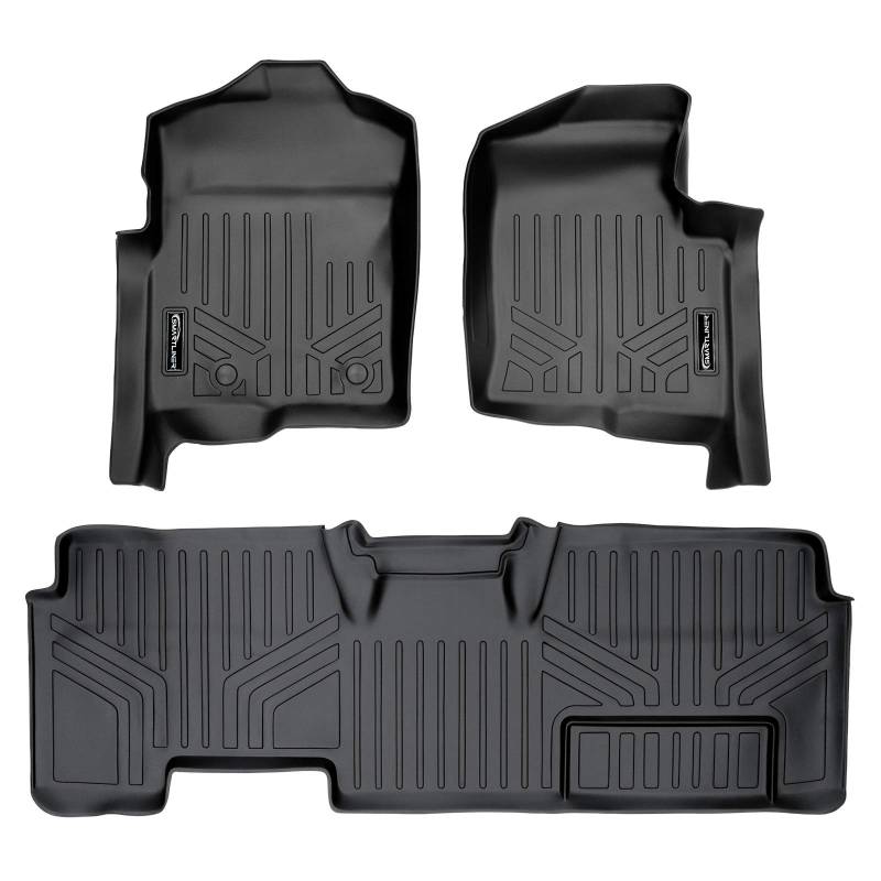 MAX LINER A0094/B0026 Fußmatten 2-reihig Liner Set schwarz für 2011-2014 Ford F-150 SuperCab Non Flow Mittelkonsole von MAX LINER