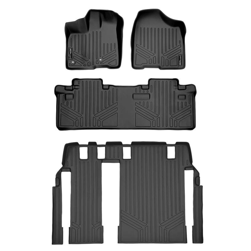 MAX LINER A0128/B0083/C0229 Fußmatten Set 3-reihig schwarz für Toyota Sienna 8 Passagier Modell 2013-2018 von MAX LINER