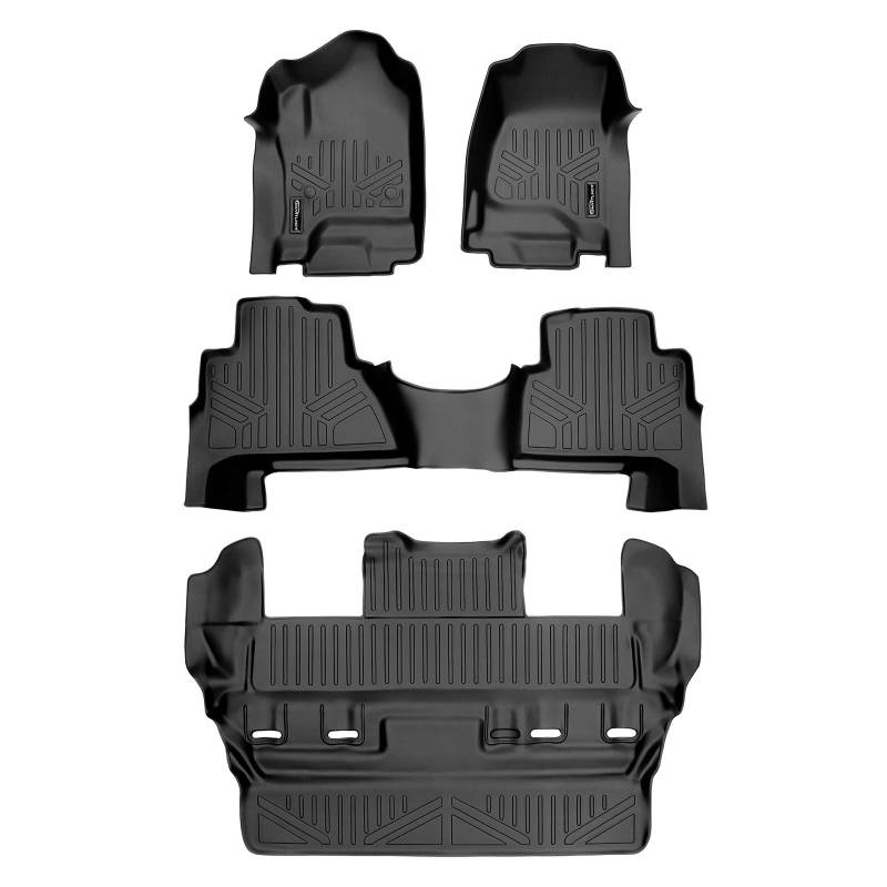 MAX LINER A0136-PB0163C0153 Fußmatten Set 3-reihig schwarz Kofferraummatte Gummimatten für 2015-2018 Cadillac Escalade von MAX LINER