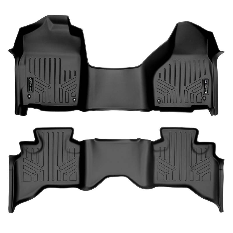 MAX LINER A0319/B0048 Fußmatten 2-reihig Liner Set schwarz für 2012-2018 RAM 1500 Quad Cab mit 1. Reihe Sitzbank und Front Dual Bodenhaken von MAX LINER
