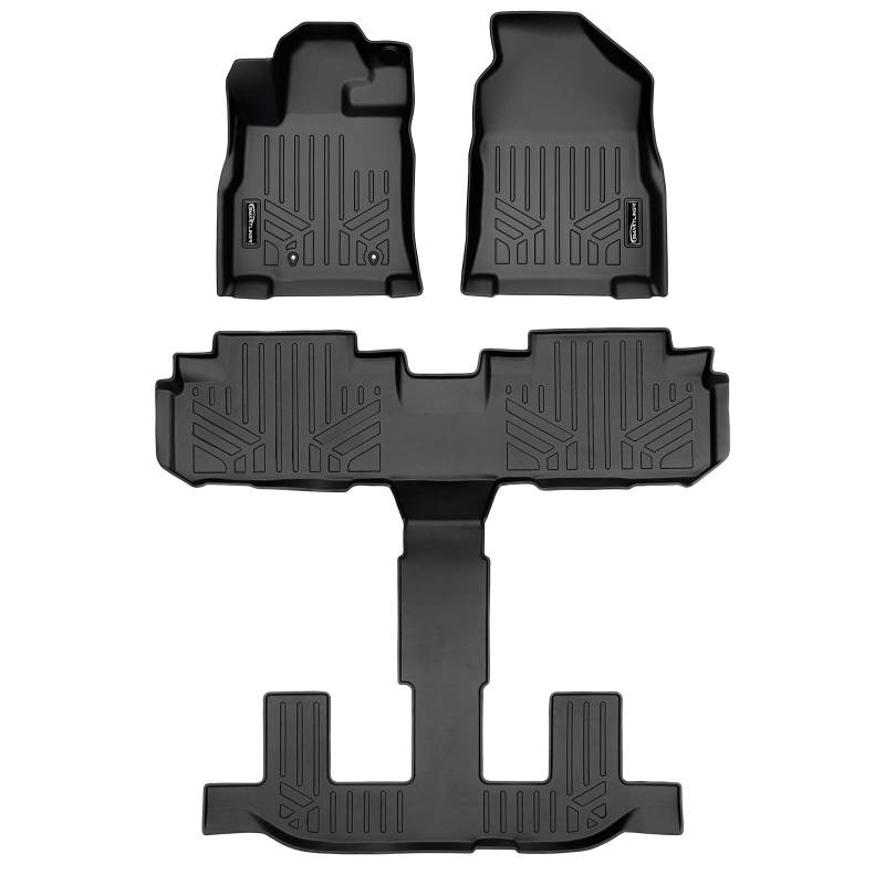 MAX LINER A0377B0377 Passgenaue Fußmatten 3-reihig Set schwarz für 2019-2020 Subaru Ascent mit 2nd Row Schalensitzen von MAX LINER