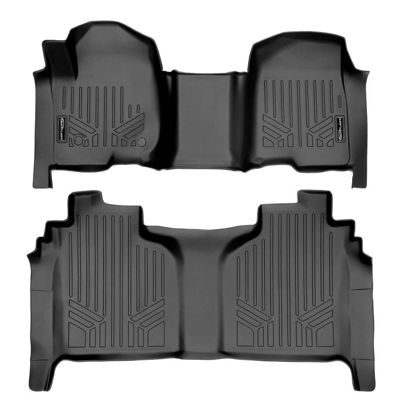 MAX LINER - A0401/B0400 MAXLINER Fußmatten 2-reihig Set schwarz für 2019 Silverado/Sierra 1500 Crew Cab mit 1. Reihe Bank oder Schalensitzen von MAX LINER