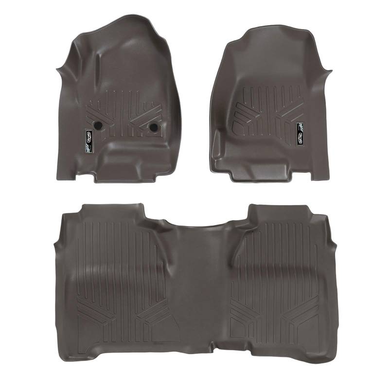 MAX LINER A3136/B3136 Fußmatten 2-reihig Liner Set Cocoa für Crew Cab 2014-2018 Silverado/Sierra 1500-2015-2019 2500/3500 HD von MAX LINER