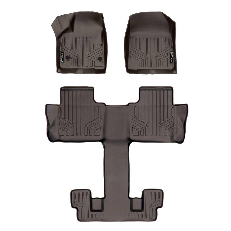MAX LINER A3230/B3230 Passgenaue Fußmatten 3 Liner Set Cocoa für 2017-2021 GMC Acadia mit 2. Reihe Schalensitzen von MAX LINER
