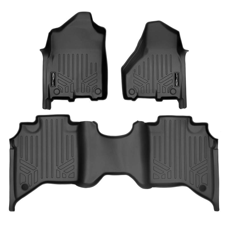 MAXLINER Custom Fußmatten 2-reihig Liner Set schwarz für 2019-2021 RAM 2500/3500 Crew Cab mit 1. Reihe Eimer oder Bank von MAX LINER