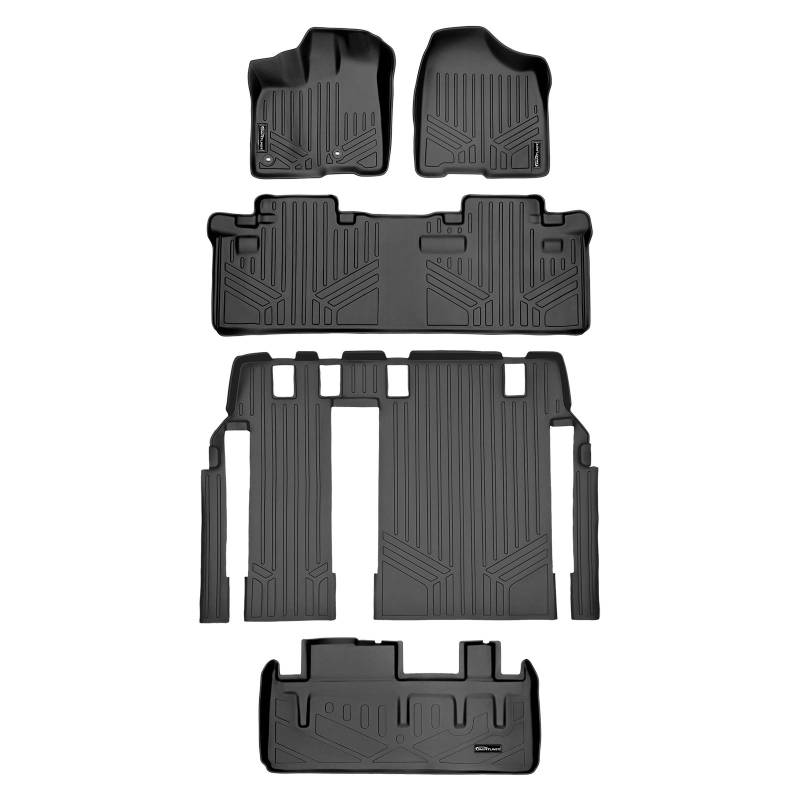 MAXLINER Fußmatten 3-reihig und Laderaumwanne hinter der 3. Reihe schwarz für 2013-2018 Toyota Sienna 8 Beifahrermodell von MAX LINER