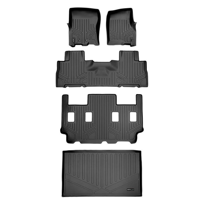 SMARTLINER Fußmatten und Cargo Liner Hinter 3.Reihe Set Schwarz für 2011-2017 Expedition EL/Navigator L mit 2. Reihe Schalensitze ohne Konsole von MAX LINER
