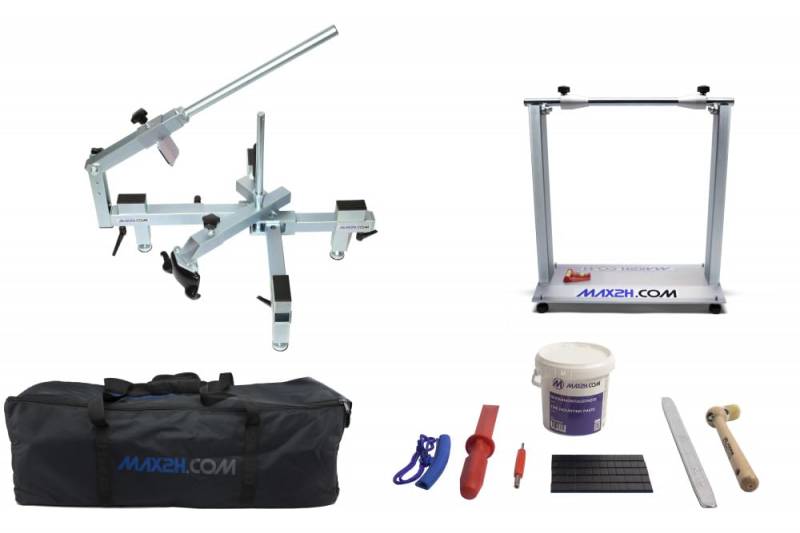 MAX2H Reifenmontiergerät EVO2 mit Wuchtbock, Starterpaket (Klebegewicht schwarz) und Tasche von MAX2H.COM