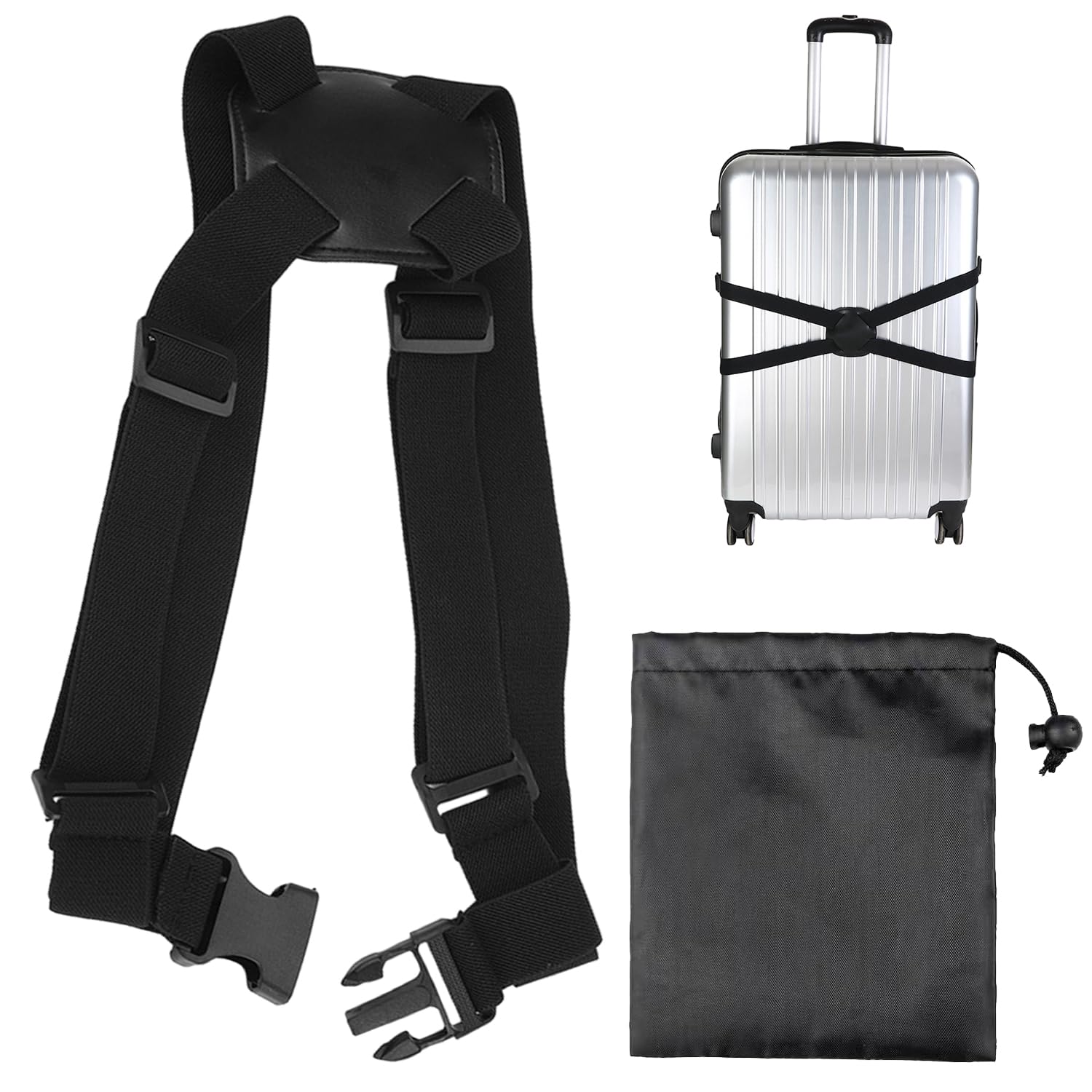 1 Gepäckgurt Und 1 Gepäcktaschen-Organizer, Elastische Gurte, Personalisierte Gepäckgurte, Personalisiertes Gepäckzubehör Mit Bindefunktion. von MAXQUU