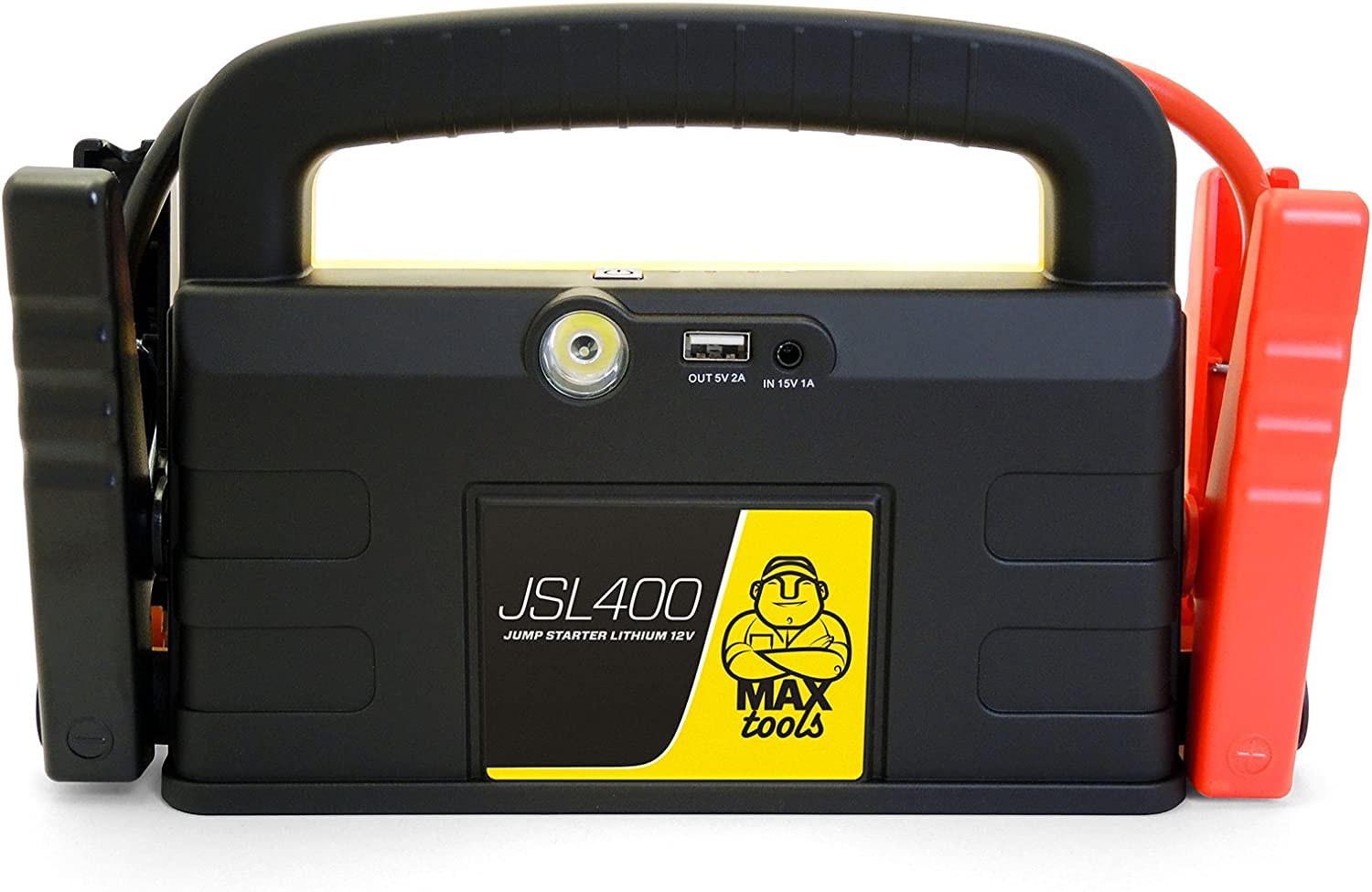 MAXTOOLS JSL400, professioneller 2400-A-Lithium-Notstarter für große 12 V Diesel- und Benzinfahrzeuge, leistungsstarker und sicherer 12-V-Booster, Powerbank mit USB und Starthilfekabel, 800A von MAXTOOLS