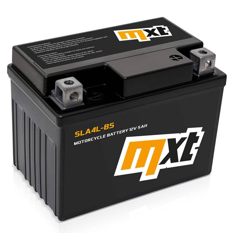 Maxtuned 12V 5Ah SLA4L-BS Scooter-Batterie, wartungsfrei, wasserdicht, vorgeladen, kompatibel mit YTX5L-BS YB4L-B YTX4-BS von Maxtuned