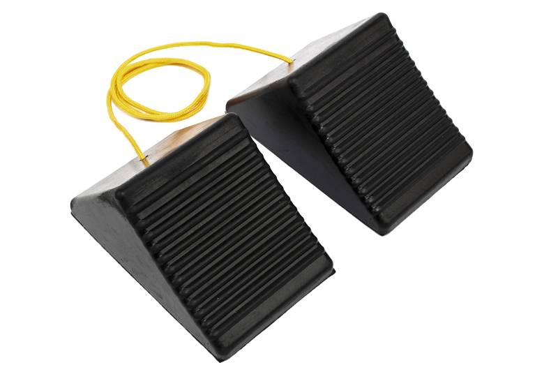 MaxxHaul 50012 Unterlegkeil aus Gummi mit Seil, 20,3 x 12,7 x 10,2 cm, 2 Stück von MAXXHAUL