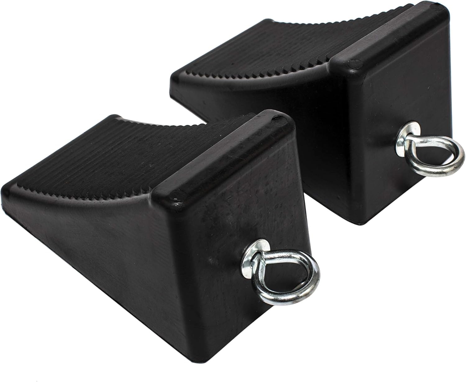 MaxxHaul 50011 Robuste Gummi-Radkeile mit Augenschraube, Anti-Rutsch-Design für Anhänger, Wohnmobile und LKWs (16,5 x 9,5 x 10,2 cm) – 2 Stück von MAXXHAUL
