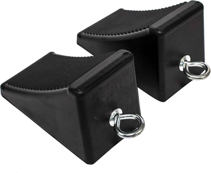 MaxxHaul 50011 Robuste Gummi-Radkeile mit Augenschraube, Anti-Rutsch-Design für Anhänger, Wohnmobile und LKWs (16,5 x 9,5 x 10,2 cm) – 2 Stück von MAXXHAUL