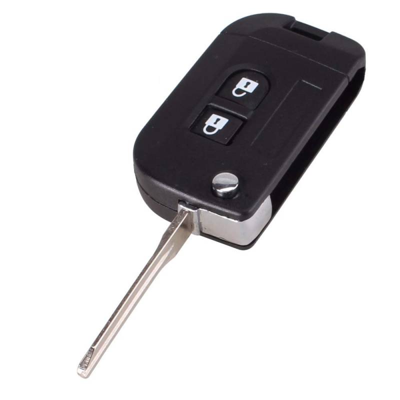 Aus Alt mach Neu - UMBAU Klappschlüssel KIT Umrüstung kompatibel mit Nissan Schlüssel 2 Tasten Fernbedienung Gehäuse Autoschlüssel von MAXXONI