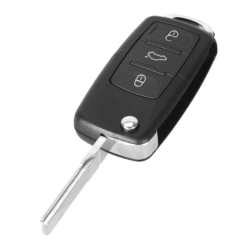Autoschlüssel Klappschlüssel Fernbedienung Gehäuse Schlüssel mit 3 Taste und Rohlingtyp HU66 HAA kompatibel mit Volkswagen VW Fahrzeugmodelle von MAXXONI