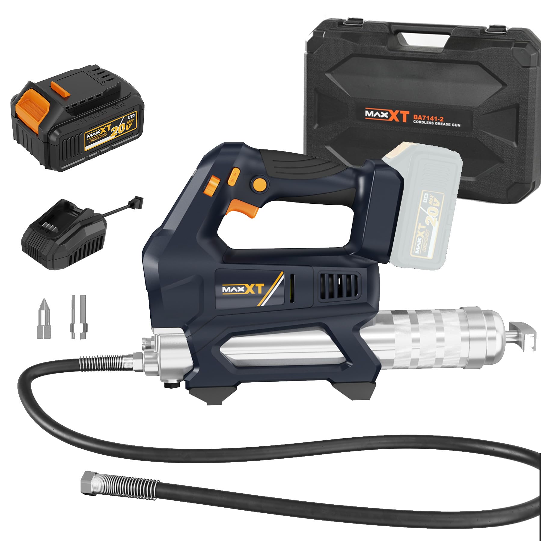 MAXXT Akku Fettpresse 20V, Fettpresse Batteriebetrieben 4.0Ah 6 Stufen Variabler Geschwindigkeitsauslöser 20000 PSI mit LED, Elektrische Fettpresse mit Akkus und Ladegerät MAXXT Akku Fettpresse 20V, Fettpresse Batteriebetrieben 4.0Ah 6 Stufen Variabler Geschwindigkeitsauslöser 20000 PSI mit LED, Elektrische Fettpresse mit Akkus und Ladegerät von MAXXT