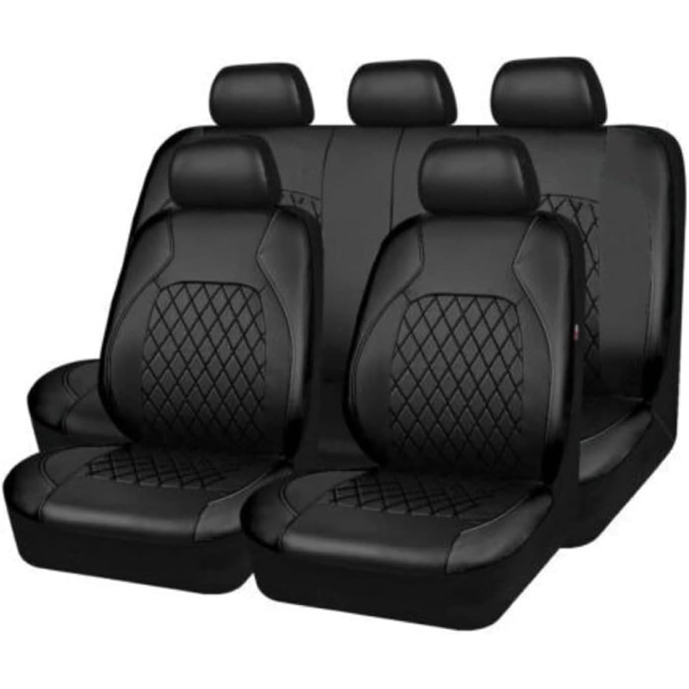 MAXZIZ Auto Sitzbezüge Sets für Dacia Duster (HS) 2011-2016, Leder Universelles Autositzbezüge Allwetter Wasserdicht Schonbezüge Bequem Sitzkissen Protektoren Zubehör,Black/A von MAXZIZ