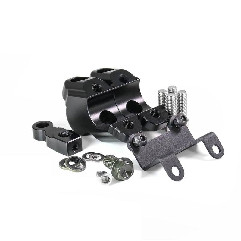Riser Lenkerklemm Motorrad Mit Offset Lenker Riser Kit Tacho Verlegung Bremsschlauch Verlängerung Adapter Für MT-07 MT07 2021 2022- Motorrad-Lenkererhöhung(Black) von MAYINGLON