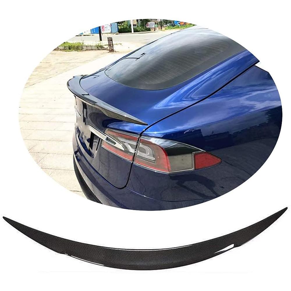 Auto Heckspoiler, für Tesla Model S 2014-2019 Spoiler Flügel Kohlefaser Kratzfeste Dauerhaft Kofferraumspoiler Auto Styling Zubehör von MAYNUO