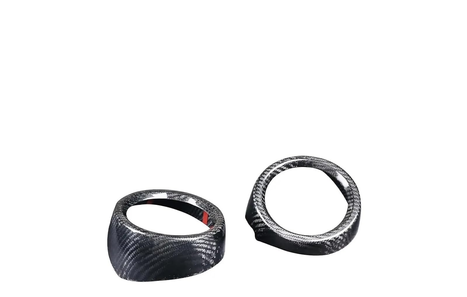 Center Konsole Trim 2 Stücke Für Alfa Für Romeo Für Stelvio 2017-2020 Auto Vorderseite Klimaanlage Entlüftungsauslass Abdeckung Trim ABS Interieur Mittelkonsole(Black Dry Carbon) von MBPBVRVAF