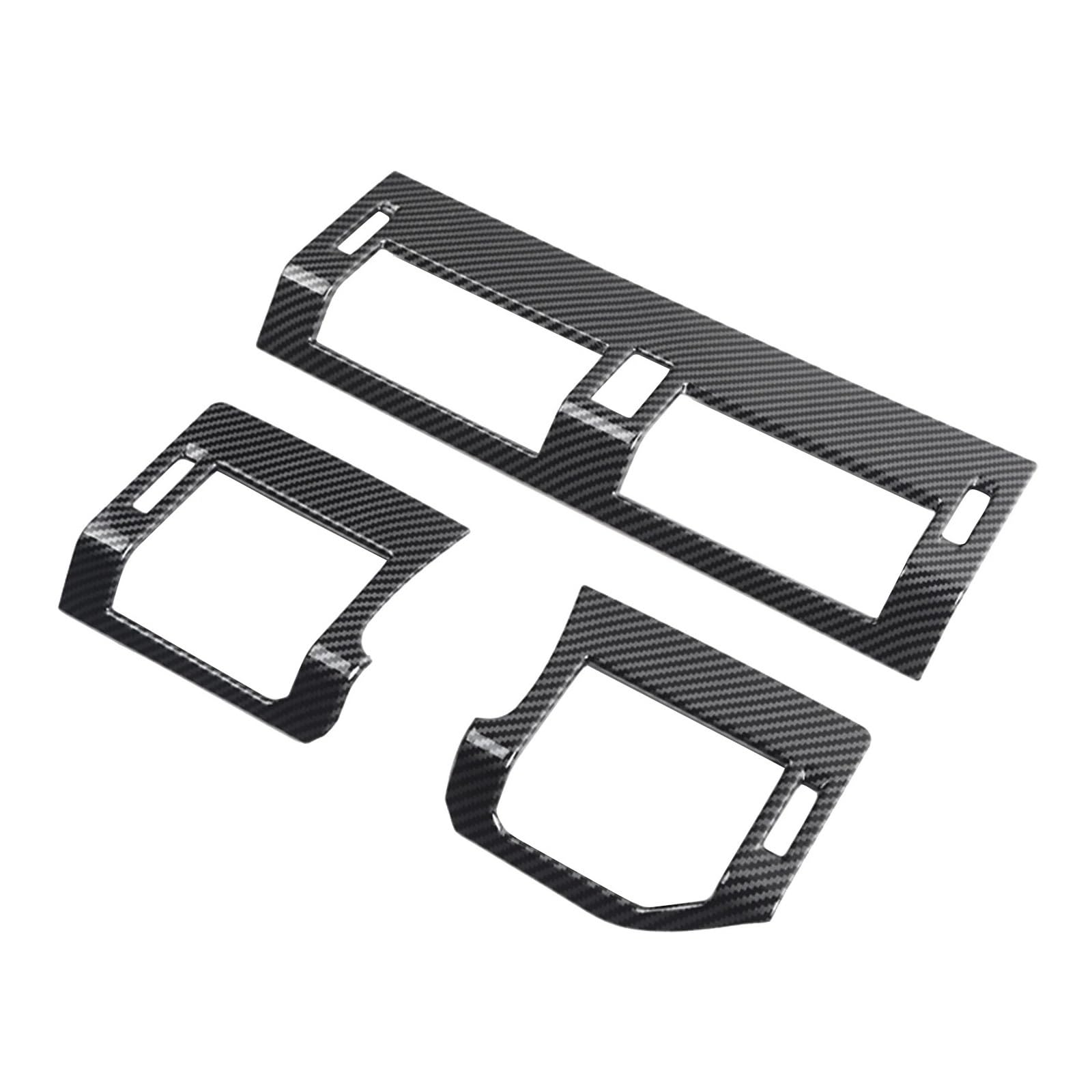 Center Konsole Trim 3 Stücke Für Land Für Rover Für Defender 110 2020-2022 2023 LHD Auto Innen Seite AC Air Vent Abdeckung Trim ABS Zubehör Interieur Mittelkonsole(Carbon Fiber Style) von MBPBVRVAF