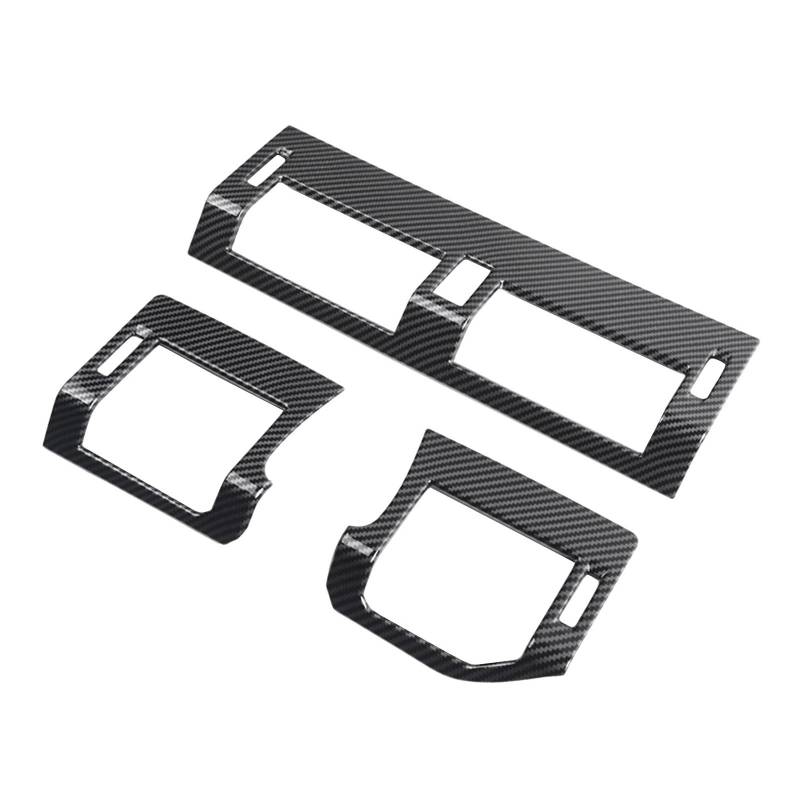Center Konsole Trim 3 Stücke Für Land Für Rover Für Defender 110 2020-2022 2023 LHD Auto Innen Seite AC Air Vent Abdeckung Trim ABS Zubehör Interieur Mittelkonsole(Carbon Fiber Style) von MBPBVRVAF