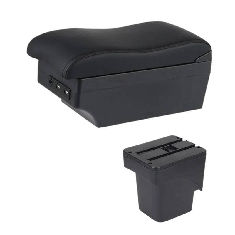 Center Konsole Trim Für Focus 2 Mk2 2005 2006 2007 2008 2009 2010 2011 Auto Dual Layer Armlehne Box Center Console Storage Arm Rest Interieur Mittelkonsole(E2 Black Line) von MBPBVRVAF