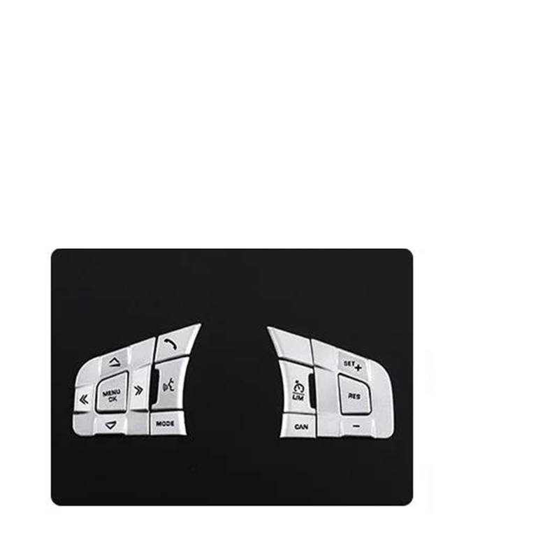 Center Konsole Trim Für Jaguar Für XF Für XE Für E-PACE Für F-Type Für F-PACE Autolenkradknopf Pailletten Dekorativer Aufkleber Interieur Mittelkonsole(Style B Silver) von MBPBVRVAF