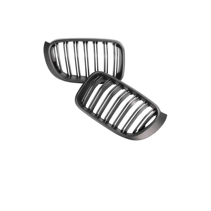 Haubengrill 2Pcs Für X3 Für X4 F25 F26 2014-2018 Auto Kühler Chrom Unteren Front Stoßstange Schwarz Grill Sport Kühlergrill(Dual Matte Black) von MBPBVRVAF