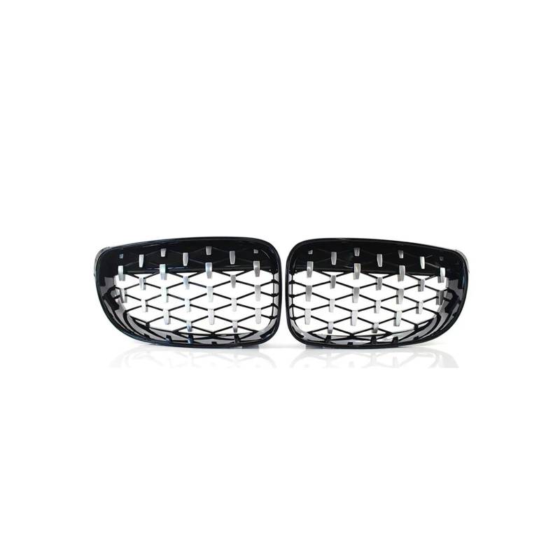 Haubengrill Für 1Serie E81 E87 128I 130I 135I 2008-2011 Schwarz Glänzend Grills Abdeckung Vorderer Unterer Stoßfängergrill Sport Kühlergrill(Chrome Black) von MBPBVRVAF