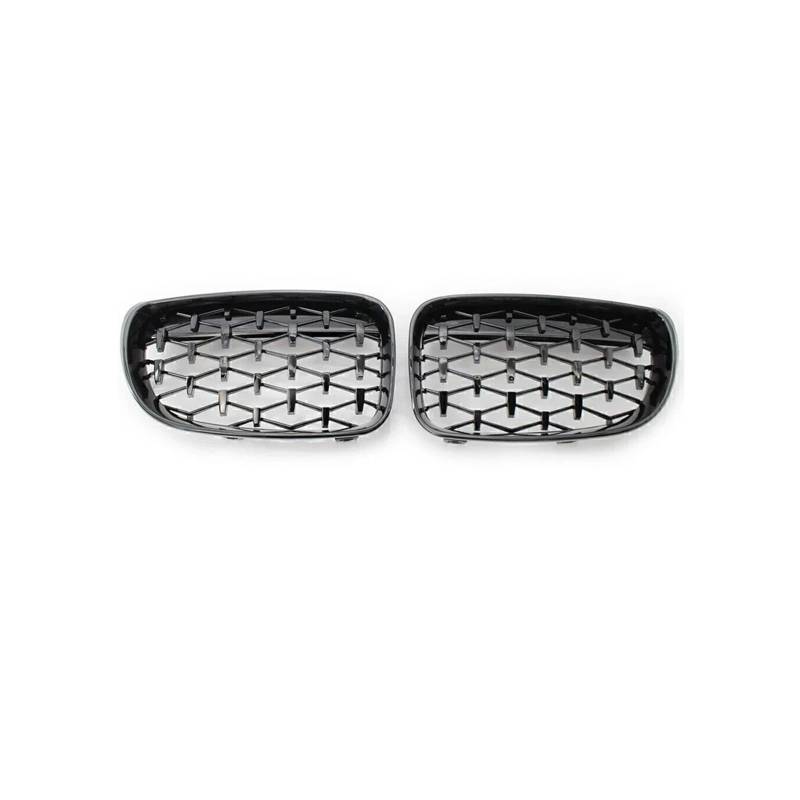 Haubengrill Für 1Serie E81 E87 E82 E88 128I 130I 135I 2007-2011 Diamanten Stil Chrom Frontstoßstangengrill Sport Kühlergrill(Diamonds-Black) von MBPBVRVAF