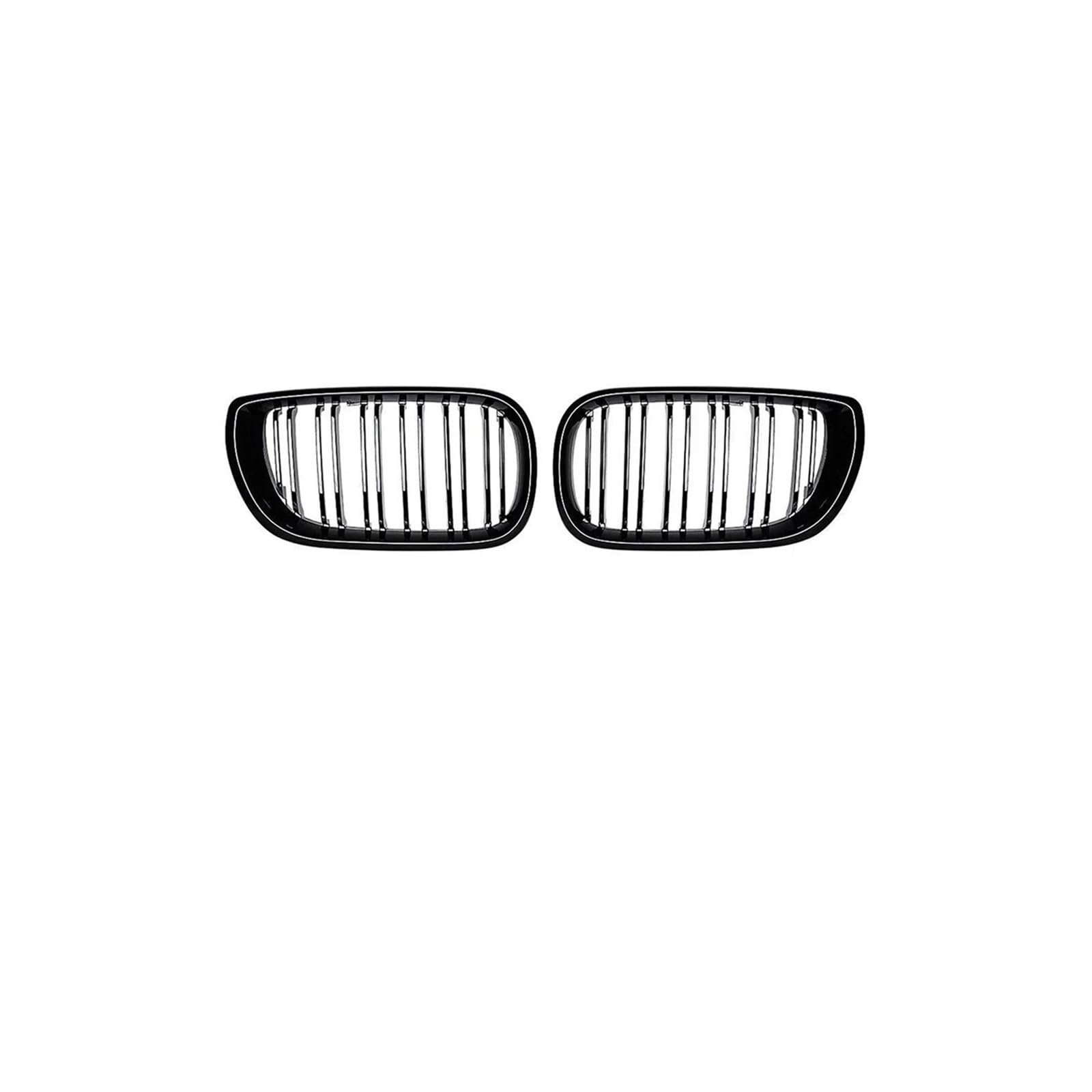 Haubengrill Für 3Serie E46 2002-2004 Auto Frontstoßstangengrill Glänzend Doppellinien-Stil Chrom Silber Diamanten Stil Sport Kühlergrill(Double-Glossy Black) von MBPBVRVAF