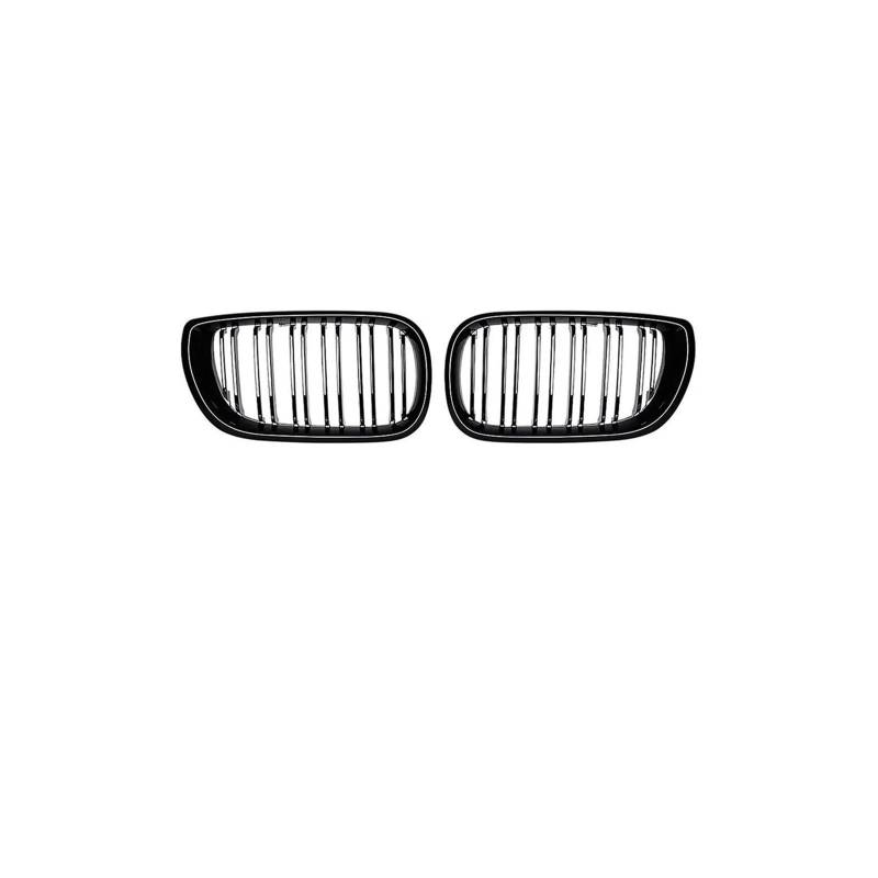 Haubengrill Für 3Serie E46 2002-2004 Auto Frontstoßstangengrill Glänzend Doppellinien-Stil Chrom Silber Diamanten Stil Sport Kühlergrill(Double-Glossy Black) von MBPBVRVAF