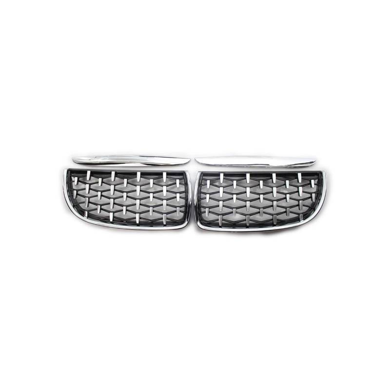 Haubengrill Für 3Serie E90 E91 2005 2006 2007 2008 Auto Front Nierengrill Racing Grills Glanz Schwarz Sport Kühlergrill(Sliver) von MBPBVRVAF