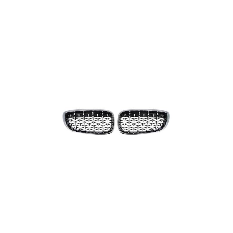 Haubengrill Für 3Serie F34 328i 330i 335i 340i 2012-2019 Nierengitter Chrom Meteor Style Diamond Sport Kühlergrill(Full Silver) von MBPBVRVAF
