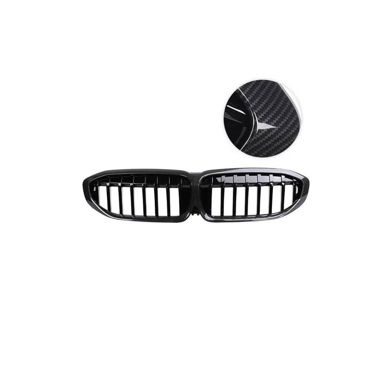 Haubengrill Für 3er-Serie G20 G21 G28 316i 318i 320i 2019–2023 Front Nierenstoßstange Carbon Grills Glanz Schwarz Sport Kühlergrill(Single Carbon Look) von MBPBVRVAF