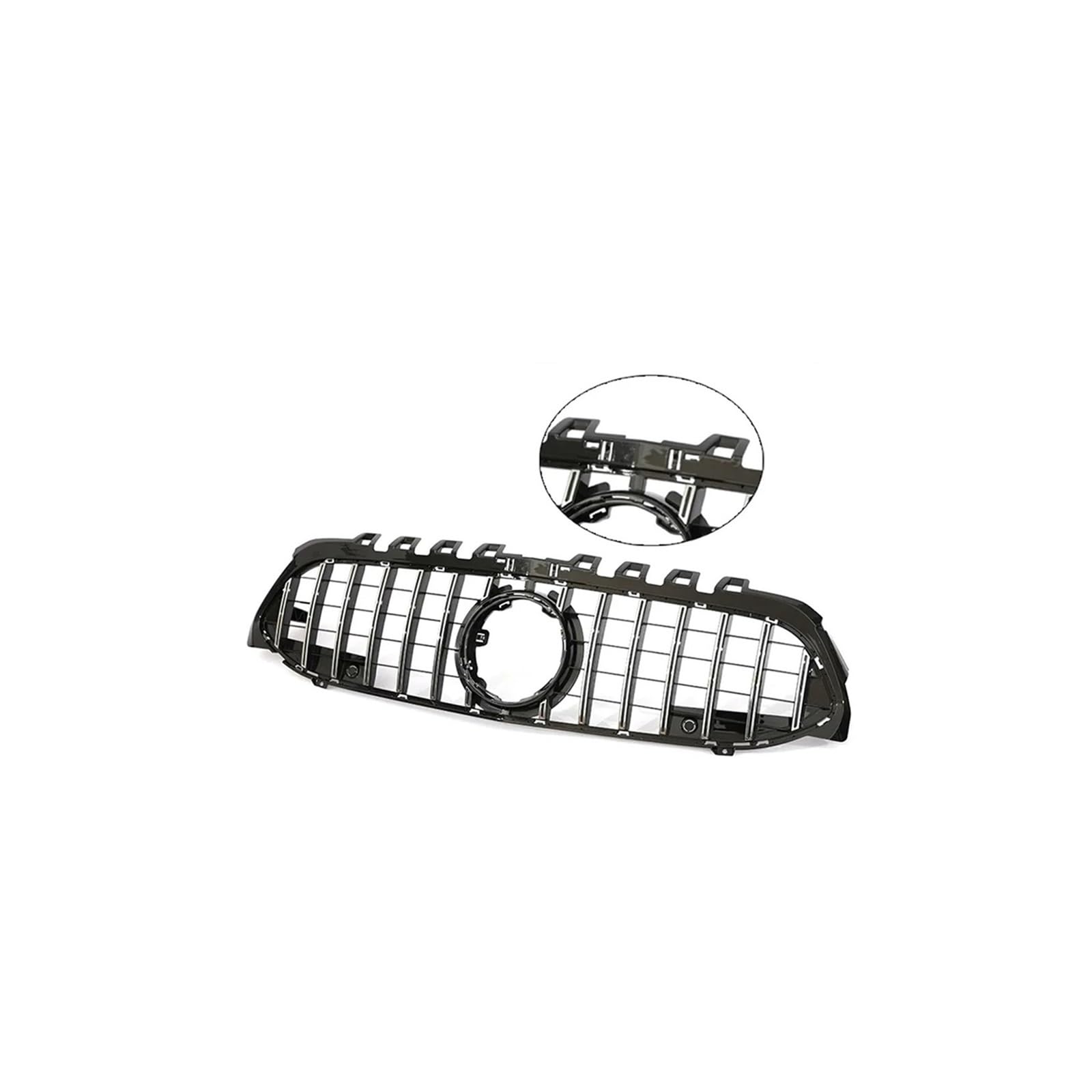 Haubengrill Für A Für Klasse A35 A45 A200 A180 V177 W177 2019-2022 Auto Frontstoßstange Schwarz Chorme Kühlergrill Sport Kühlergrill(14 G Chrome WO Cam) von MBPBVRVAF