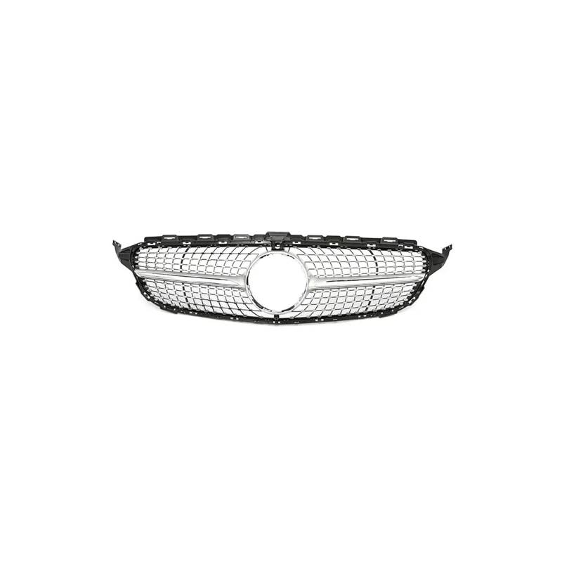 Haubengrill Für C Für Klasse W205 C180 C200 C300 C350 2014-2021 Kühlergrill ABS Schwarz Ohne/mit Kameraloch Sport Kühlergrill(14-18 Diamond S with) von MBPBVRVAF