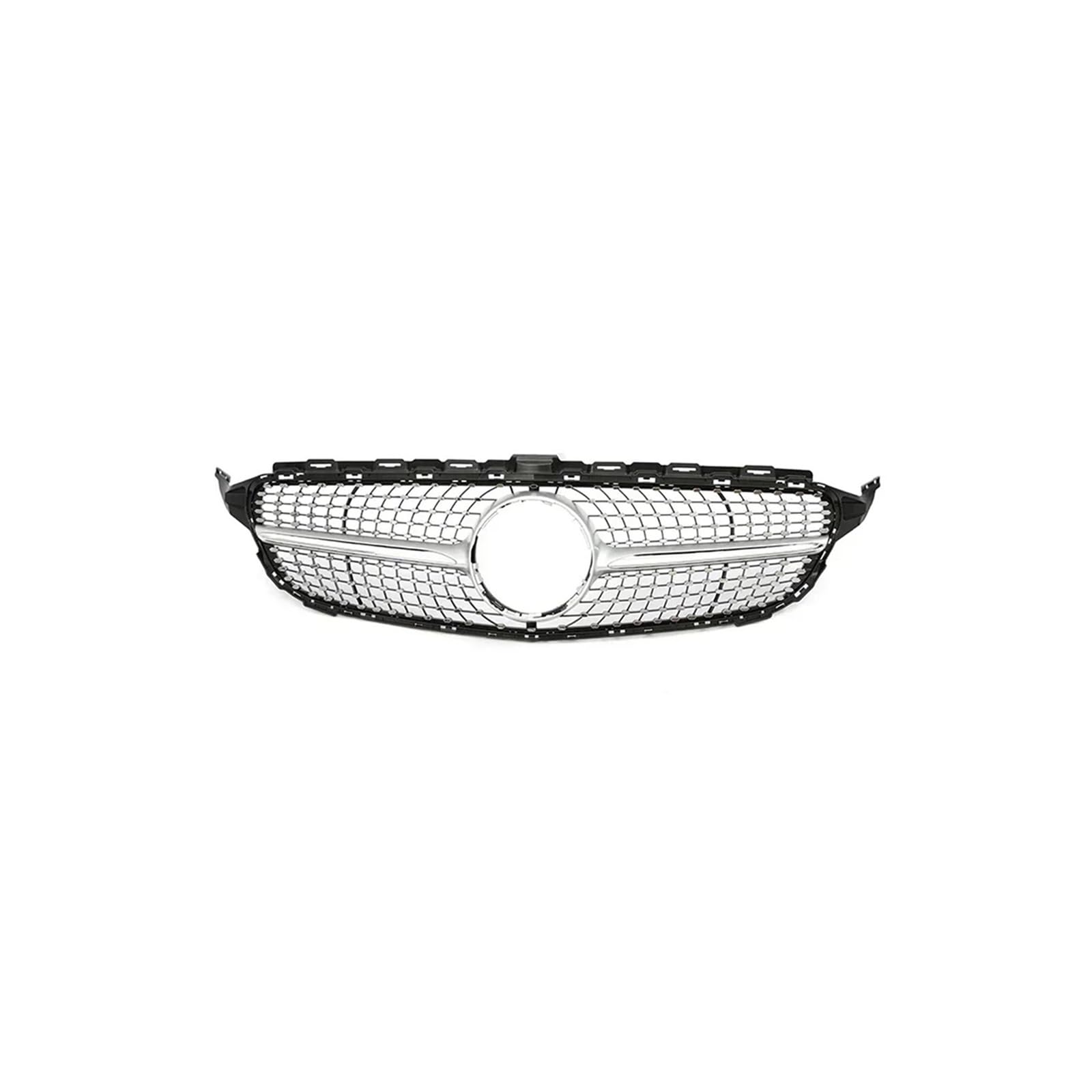Haubengrill Für C Für Klasse W205 C180 C200 C300 C350 2014-2021 Kühlergrill ABS Schwarz Ohne/mit Kameraloch Sport Kühlergrill(14-18 Diamond Without1) von MBPBVRVAF